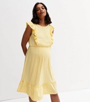 Mama.Licious Mamalicious Pale Yellow Frill Tiered Dress
